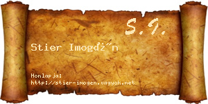 Stier Imogén névjegykártya